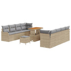 Garten-Sofa-Set mit Kissen 11 pcs Beige und Hellgrau