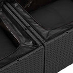 Garten-Sofa-Set mit Kissen mit Speicher 11 pcs Schwarz