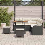Garten-Sofa-Set mit Kissen mit Speicher 8 pcs Schwarz und Creme