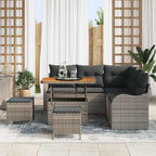 Garten-Sofa-Set mit Kissen mit Speicher mit Kissen 8 pcs Grau
