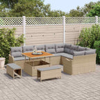 Garten-Sofa-Set mit Kissen 12 pcs Beige und Hellgrau