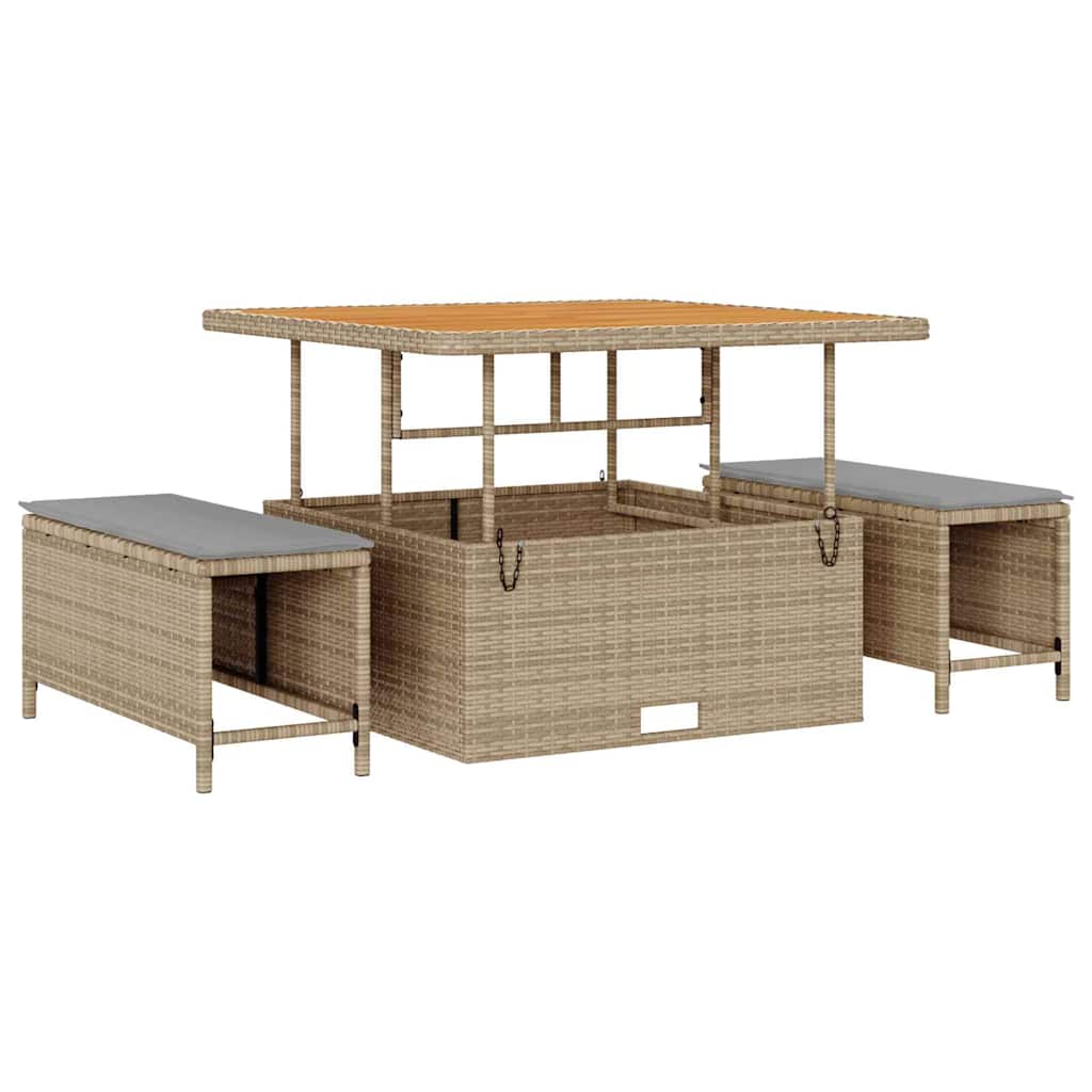 Garten-Sofa-Set mit Kissen 12 pcs Beige und Hellgrau