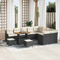 Garten-Sofa-Set mit Kissen 12 pcs Schwarz und Creme