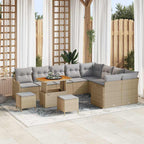 Garten-Sofa-Set mit Kissen 12 pcs Beige und Hellgrau