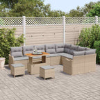 Garten-Sofa-Set mit Kissen 12 pcs Beige und Hellgrau