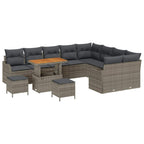 Garten-Sofa-Set mit Kissen mit Speicher 12 pcs Grau