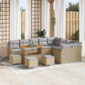 Garten-Sofa-Set mit Kissen 13 pcs Beige und Hellgrau