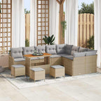 Garten-Sofa-Set mit Kissen 13 pcs Beige und Hellgrau