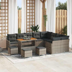 Garten-Sofa-Set mit Kissen mit Speicher 13 pcs Grau