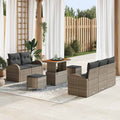 Garten-Sofa-Set mit Kissen mit Speicher mit Kissen 8 pcs Grau