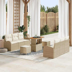 Garten-Sofa-Set mit Kissen mit Speicher 9 pcs Beige und Creme