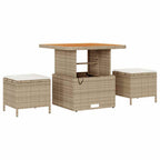 Garten-Sofa-Set mit Kissen mit Speicher 11 pcs Beige und Creme