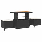 Garten-Sofa-Set mit Kissen mit Kissen 11 pcs Schwarz und Creme