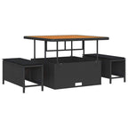 Garten-Sofa-Set mit Kissen mit Speicher 11 pcs Schwarz