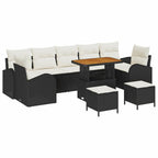 Garten-Sofa-Set mit Kissen mit Kissen 10 pcs Schwarz und Creme