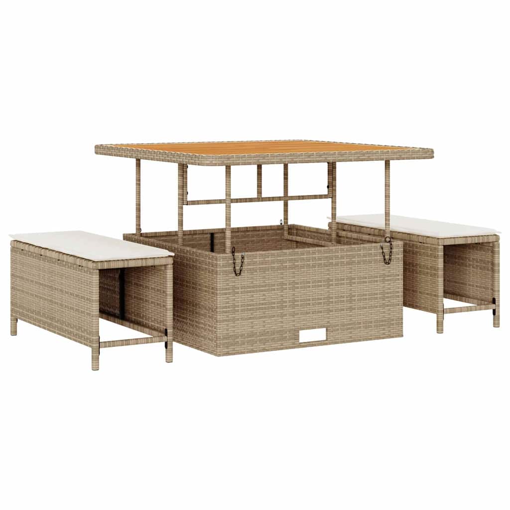 Garten-Sofa-Set mit Kissen mit Speicher 13 pcs Beige und Creme