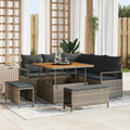 Garten-Sofa-Set mit Kissen mit Speicher 8 pcs Grau