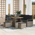 Garten-Sofa-Set mit Kissen mit Speicher 8 pcs Grau