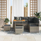Garten-Sofa-Set mit Kissen mit Speicher 8 pcs Grau