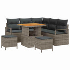 Garten-Sofa-Set mit Kissen mit Speicher 8 pcs Grau