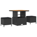 Garten-Sofa-Set mit Kissen mit Speicher 12 pcs Schwarz