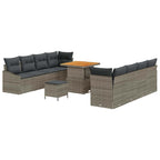 Garten-Sofa-Set mit Kissen mit Speicher 11 pcs Grau