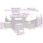 Gartensofa-set mit Kissen mit Speicher 9 pcs Grau Poly Rattan