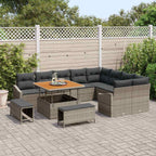 Gartensofa-set mit Kissen mit Speicher 12 pcs Grau Poly Rattan