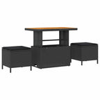 Gartensofa-set mit Kissen 12 pcs Schwarz Poly Rattan