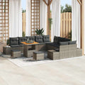 Gartensofa-set mit Kissen mit Speicher 13 pcs Grau Poly Rattan