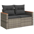 Gartensofa-set mit Kissen 12 pcs Grau Poly-Rattan