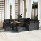 Gartensofa-set mit Kissen mit Kissen 12 pcs Schwarz Poly Rattan