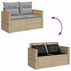 Gartensofa-set mit Kissen 13 pcs Beige Poly-Rattan