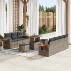 Gartensofa-set mit Kissen 13 pcs Grau Poly-Rattan