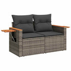 Gartensofa-set mit Kissen 12 pcs Grau Poly-Rattan