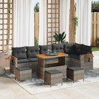 Gartensofa-set mit Kissen 12 pcs Grau Poly-Rattan