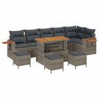Gartensofa-set mit Kissen 12 pcs Grau Poly-Rattan