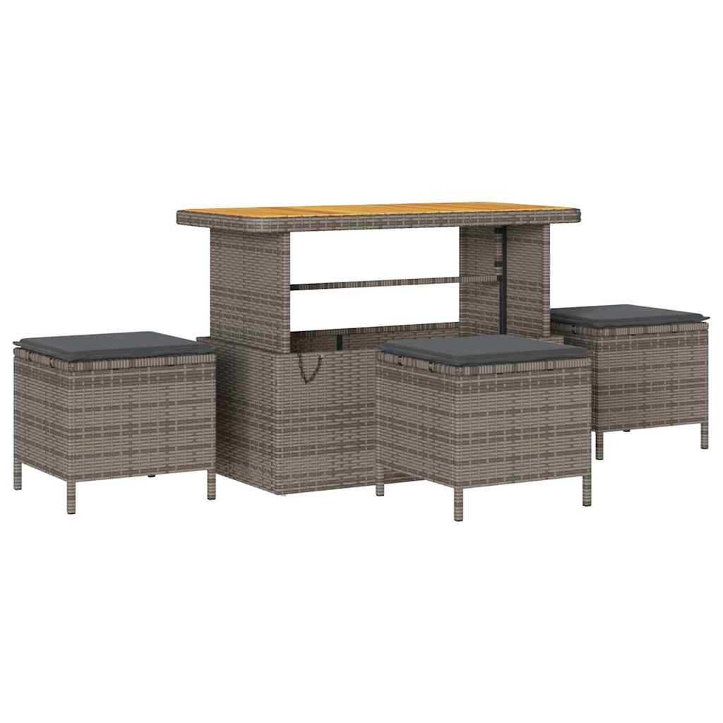 Gartensofa-set mit Kissen 12 pcs Grau Poly-Rattan