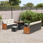 Gartensofa-set mit Kissen 13 pcs Schwarz und Creme Poly-Rattan