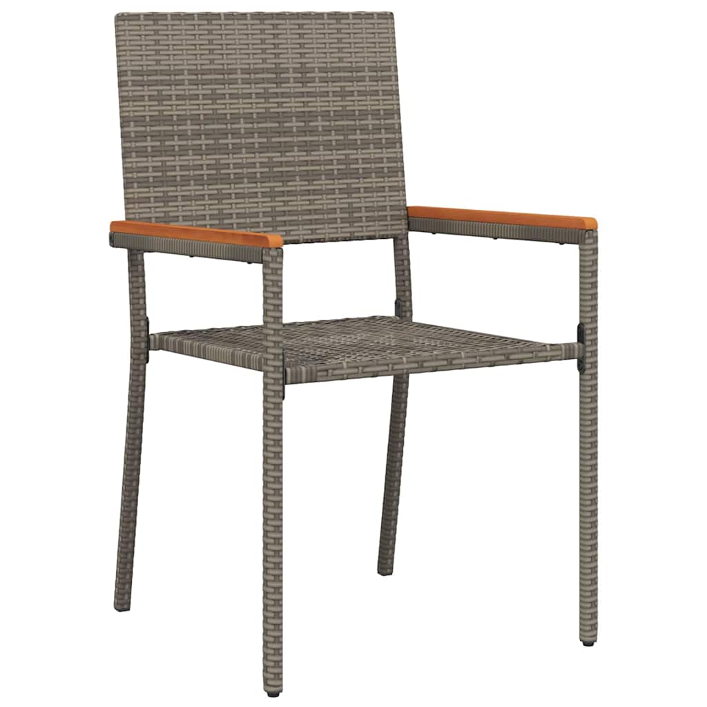 Garten Essgruppe 3 pcs Grau Poly-Rattan
