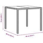Garten Essgruppe 3 pcs Grau Poly-Rattan