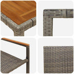 Garten Essgruppe 5 pcs Grau Poly-Rattan