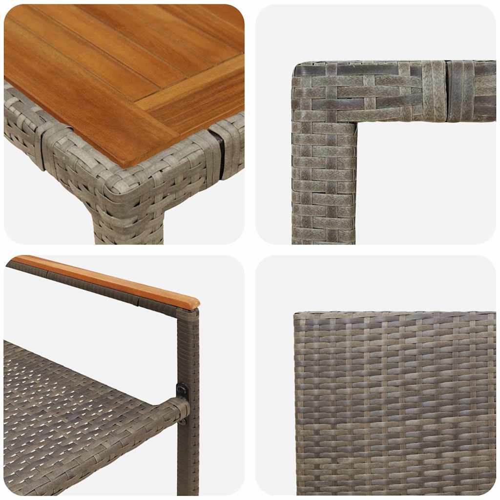 Garten Essgruppe 5 pcs Grau Poly-Rattan