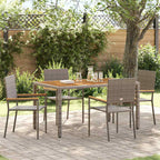Garten Essgruppe 5 pcs Grau Poly-Rattan