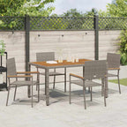Garten Essgruppe 5 pcs Grau Poly-Rattan