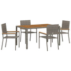 Garten Essgruppe 5 pcs Grau Poly-Rattan