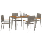 Garten Essgruppe 5 pcs Grau Poly-Rattan