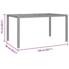 Garten Essgruppe 5 pcs Grau Poly-Rattan