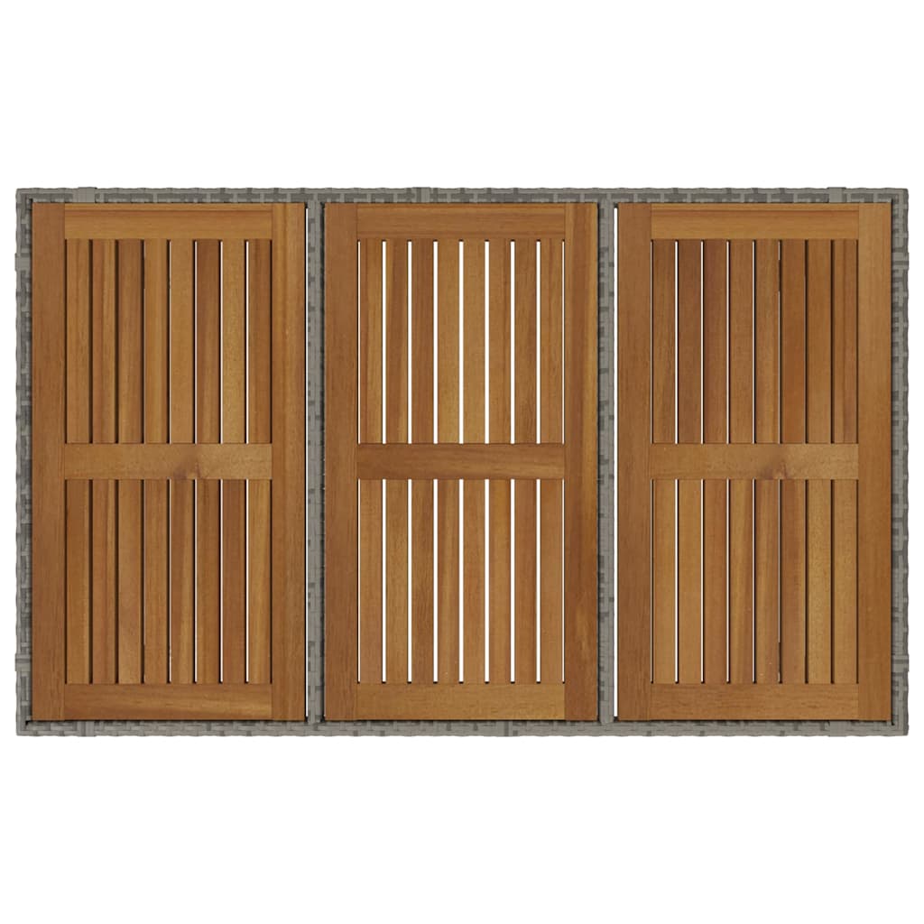 Garten Essgruppe 5 pcs Grau Poly-Rattan