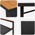 Garten Essgruppe 9 pcs Schwarz Poly-Rattan
